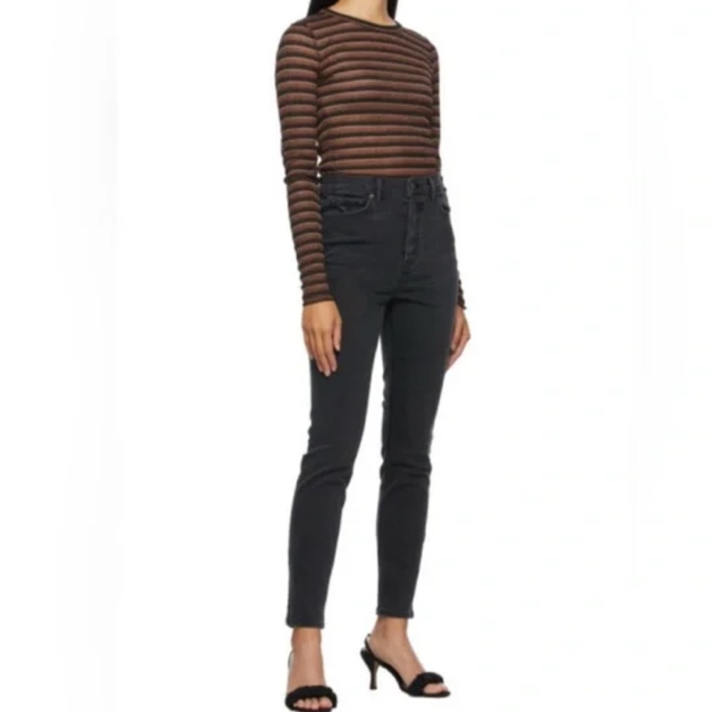 Grlfrnd Karolina High Rise Skinny Button-fly Jean in Nine Lives W1386 Sz 27